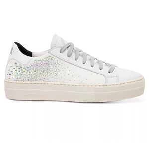 P448 "Thea" Sneaker in Galu w/ Colorful Rhinestones (Cream/Gray)  EU 38 US 7.5